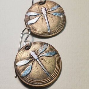 Handmade Bronze Dragonfly Earrings